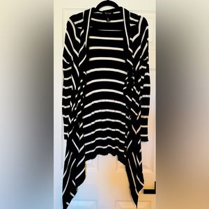 COPY - White House Black Market black and cream striped cardigan. Size Medium.